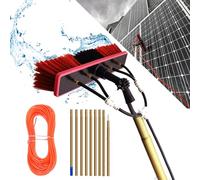 Telescopic Window Cleaner 14m, Moubhjd Professional Window Cleaning Equipment, Gold Water Fed Window Cleaning Pole, Solar panel Cleaning Conservatory Roof Cleaner for Trucks, Boats, Cars