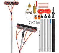 Telescopic Window Cleaner Water Fed 23FT/7M Extendable Telescopic Water Fed Window Cleaning Pole Aluminium Cleaner for Solar Panels, Conservatory Roofs, Caravan & Patio, Window Cleaning Equipment