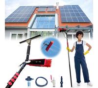Telescopic Window Cleaning Kit, 3.6 to 6m Reach, 35cm Brush for Solar Panels, Water-fed Brush, Extendable Equipment for Outdoor Cleaning, Effective Window Washer