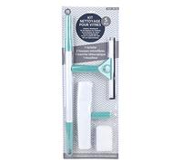 Telescopic Window Cleaning Kit 5 Piece 2-In-1 Window Squeegee Cleaner & Microfibre Scrubber Washer Cleaner Equipment Telescopic Extension Pole 2-In-1 Cleaning Tools Indoor Outdoor (Green)