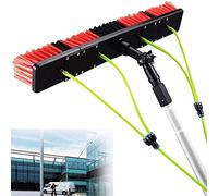 Telescopic Window Cleaning Pole 3-12M with Water Fed Brush Extendable Cleaner for Solar Panel & Conservatory Roofs 5M Rod 30Cm Brush Head - Ideal for Home & Outdoor Use!