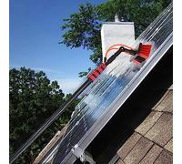 Telescopic Window Cleaning Pole 3.6m to 11m with Water Brush, Ideal for Roofs, Terraces, Solar Panels & Outdoor Cleaning, 5.4m Extension Included