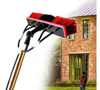 Telescopic Window Cleaning Pole - Extendable Water Fed Brush for Solar Panel & High-Rise Window Cleaning, Easy to Install, Large Brush Head for Efficient Dirt Removal