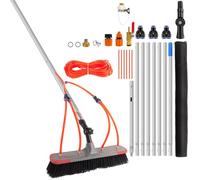 Telescopic Window, Conservatory & Fascia Cleaner 7M/23FT, Extendable Water-Fed Pole Kit with Hose-Fed Brush Head Adjustable Angle, Portable Window Cleaning Equipment Kit for Solar Panels, Greenhouses
