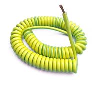 telescopic wire， Heavy Duty Spring Retractable Spiral Power Cord Extension Cable Coil Stretch 1-5 Meters(18awg 0.75mm2,Stretch 3 Meters)