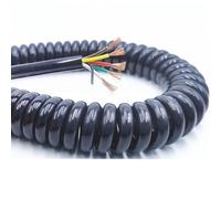 telescopic wire， Heavy Duty Spring Retractable Spiral Stretchable Extension Cord Coil Multi Sizes(14awg 2.0mm,Stretch 2.5 meters)