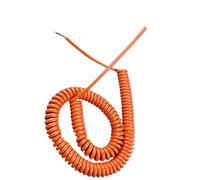 telescopic wire， Spring Spiral Coil Cable 2 Core 20AWG Orange PU Stretch 1-15M(Stretch 5 Meters)