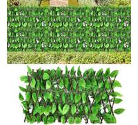 Telescopic Wooden Garden Trellis Having Artificial Green Balcony Courtyard Wall or - Purple/White Orchid Vines Flowers - Adjustable Privacy for Screen(White Orchid)