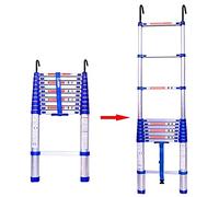 Telescoping Aluminum Extension Ladder, 3.5m/11.5ft, 150kg Load Capacity for Home, Loft and Outdoor Work