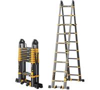 Telescoping Aluminum Ladder - Folding Loft Ladder Multi-Purpose Portable for Home RV Maintenance & Outdoor Use