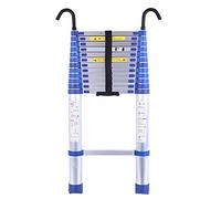 Telescoping Aluminum Ladder with Hook - Lightweight Portable Extension Ladder for Home Roof Attic Outdoor Use - High Load Capacity Perfect for DIY and Professional Projects