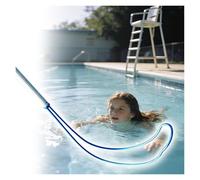 Telescoping Aluminum Pool Rescue Pole, 10-23 Feet, with Cane Hook for Swimming Pools and Playgrounds