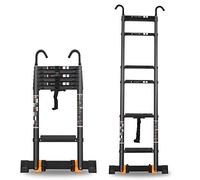 Telescoping Attic Ladder with Removable Hooks - Compact 11.5ft Extension Ladder for Home & Outdoor Use 200kg Load Capacity Lightweight & Convenient (5.5m Color Option)