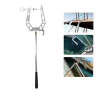 Telescoping Automatic Boat Dock Hook, Stainless Steel Dock Hook Cable Wire Guider Ship Parking Tool, Mooring Rope Dock Hook Boat U Type Mooring Rope Threader