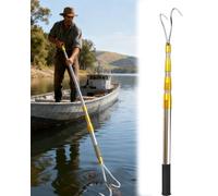 Telescoping Boat Hook for Docking and Retrieval, Adjustable for Kayak Dinghy and Utility Use, Durable Push Pole with Versatile Applications
