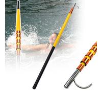 Telescoping Boat Hook, Three-Stage Design, Stainless Steel, Water Rescue and Towing Tool for Lifeboat and Riverside Operations