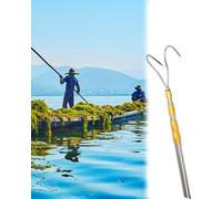 Telescoping Boat Hook with Dock Line Grabber for Aquatic Plant Removal and Docking Assistance