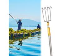 Telescoping Boat Hook with Dock Line Grabber for Aquatic Plant Removal and Docking Assistance