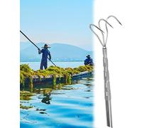 Telescoping Boat Hook with Dock Line Grabber for Aquatic Plant Removal and Docking Assistance