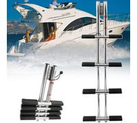 Telescoping Boat Ladder with Transom Mounting, Stainless Steel Construction for Marine, Yachts, and RVs, Enhances Safety and Accessibility