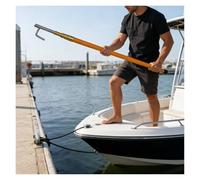 Telescoping Boat Pole with Hook, Adjustable 1.2-5m Boat Hook for Pushing, Pulling, Rescuing, Float Docking Pole for Berth Depart Boating