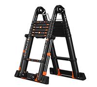 Telescoping Extension Ladder, 10/16.5/20/24Ft Tall, Heavy Duty Aluminum, Foldable A Frame, Ideal for Home and Outdoor Use, Supports Up to 150kg