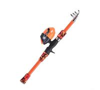 Telescoping Fishing Rod and Reel for COMBO Set for Kids with Lure Accessories, Portable FRP Pole Kit for Beginners Sea or Lake Fishing, Red