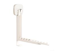 Telescoping Foldable Clothes Rack for Hanging Multiple Items Without Floor Occupation in Tight Quarters (White)