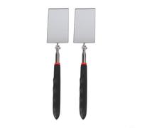 Telescoping Inspection Mirror 2 Pack, Rectangle Retractable Mechanic Mirror with 360° Rotatable Head and Non-Slip Stainless Steel Handle for Har