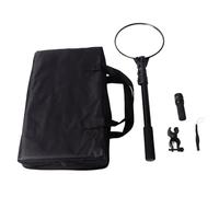 Telescoping Inspection Mirror 20cm, Mechanic Mirror with 360° Viewing Wide Angle and LED Light, Extendable Long Handle Mirror Tool for Under Vehicle Parking Lot
