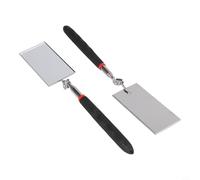 Telescoping Inspection Mirror Set, 2-Piece Rectangle Mechanic Mirror with Stainless Steel Handle, 360° Rotatable & Collapsible for Automotive, for HVAC