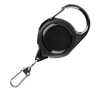 Telescoping Key Chain - Multi-purpose Retractable Badge Reel Clip | Portable Lightweight Outdoor Gear Holder, Travel Accessory with Cable, Durable Black Reel for Safety and L