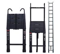 Telescoping Ladder 16.5ft Aluminum Telescopic Extension Ladder Extendable Ladders with 2 Detachable Hooks Portable Lightweight Safety Lock Design Best for Household Daily or RV Work 330 Pound Capacity