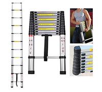 Telescoping Ladder 3.2M / 10.5ft Aluminum Folding Telescopic Ladder Portable Lightweight Collapsible Ladder for Home, RV, Loft, Attic, Daily Use at Home, 330lb Capacity