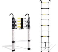 Telescoping Ladder for 8m/ 7m/ 6.2m/ 5m/ 4m/ 3.8m/ 2.6m Rooftop Tent, Aluminum Extension Telescopic Ladders with Hook for Home Loft RV Attic Outdoor Use (Size : 3.5m/11.