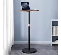 Telescoping Laptop Floor Stand, Adjustable Height Ergonomic Workstation, Sturdy Carbon Steel Base for Video Calls, Home Office, Space Saving, Durable Design