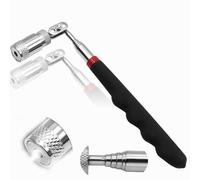 Telescoping Magnetic Pick Up Tool, Non-Slip Handle LED Retractable Magnetic Pickup Tool, Handheld Magnetic Retrieval Tool with Pocket Clip Screw Magnet Pickup Tool for Automotive, Men, Birthday Gifts