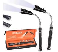 Telescoping Magnetic Pickup Tools Magnetic Pickup Tool with LED Magnetic Light Extendable Magnet Neck Cool Gadgets Tool for Gifts for Men Mechanics Tech Gadgets Adults Garage Workshop(2pcs)