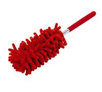 Telescoping Microfiber Duster Household Car Cleaner Dusting Handle Spider Web Brush, Machine Washable, Lightweight Long Pole Cleaning Brush Red