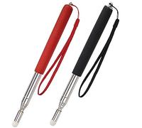 Telescoping Pointer Telescopic Teachers Pointer Retractable Pointer Stick Extendable Classroom Whiteboard Presenter with Lanyard and Felt Head for Presentations 2 Pieces (Black and Red)
