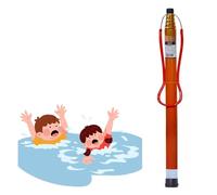 Telescoping Pool Pole Fiberglass, Rescue Hook,14 18 21 Feet Long Pool Lifeboat, Safety Pool Hook With Extension Pole, Water Rescue Equipment, Retrieve Floating Objects/Struggling Swimmers(14ft/450cm/1