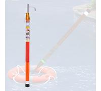 Telescoping Rescue Pole with Removable Hook for Emergency Water Salvage, Life Raft and Boat Safety, Luminous Reflective Design