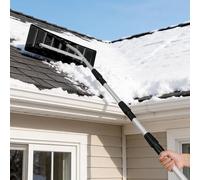 Telescoping Snow Rake, Lightweight Aluminum Snow Removal Tool, Adjustable 6.2-20.6ft for Clearing Snow and Debris from Roofs and Cars, Anti-Slip Handle