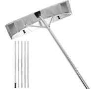 Telescoping Snow Roof Rake Shovel, Adjustable 4.66-20 ft, 26" Blade with Smooth-Rolling Wheels, Reinforced Aluminum, Easy Removal of Ice and Debris for House Roof