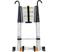 Telescoping Telescopic Ladder 8m/ 7m/ 6.2m/ 5m/ 4m/ 3.8m/ 2.6m, Aluminum Extension Ladders with Hook for Roofing Business, Household Use, RV Outdoor Work (Size : 8.1m/26ft)