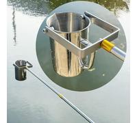 Telescoping Water Sampling Dipper long handle, Water Sample Collection Pole, 500ml 1000ml Pendulum Beaker Sampler, Sampling Rod with Scale and Beak(Stainless Steel 1000ml,4m/13ft)