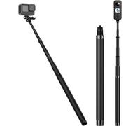 TELESIN 1.16m / 3.8ft Adjustable Carbon Fibre Invisible Selfie Stick Extendable Extension Pole For GoPro Hero, Insta360 X4, X3, Ace Pro, DJI Action Camera (Carbon Fibre 1.16m/3.8ft)