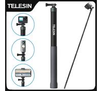 TELESIN 1.2M 3M Carbon Fiber Selfie Stick Monopod Extendable With 1/4 Screw For GoPro Insta360 Osmo Action DJI Action Camera 3M