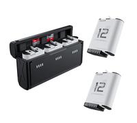 TELESIN 2 Pack Enduro Battery and 3-Slot Battery Charger for Go Pro Hero 12 11 10 9, Battery Low Temperature Suitable, Pocket Size Charger, Fast Charging, with 2 TF Card Storage, Accessories