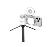 TELESIN 3 IN 1 Fun Shot Magnetic Phone Camera Grip + C03 Magnetic Selfie Light (Silver) + Tripod Creator Bundle Kit Compatible with iPhone Magsafe & Android Selfies/Photography/TikTok/Zoom Calls/Video